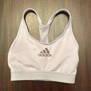 Adidas lavender shorts bra with purple logo size XS